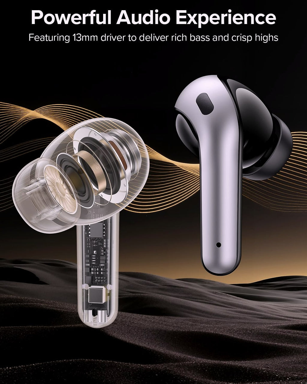 TAGRY Bluetooth Earbuds 60H Playback Wireless Charging IPX5