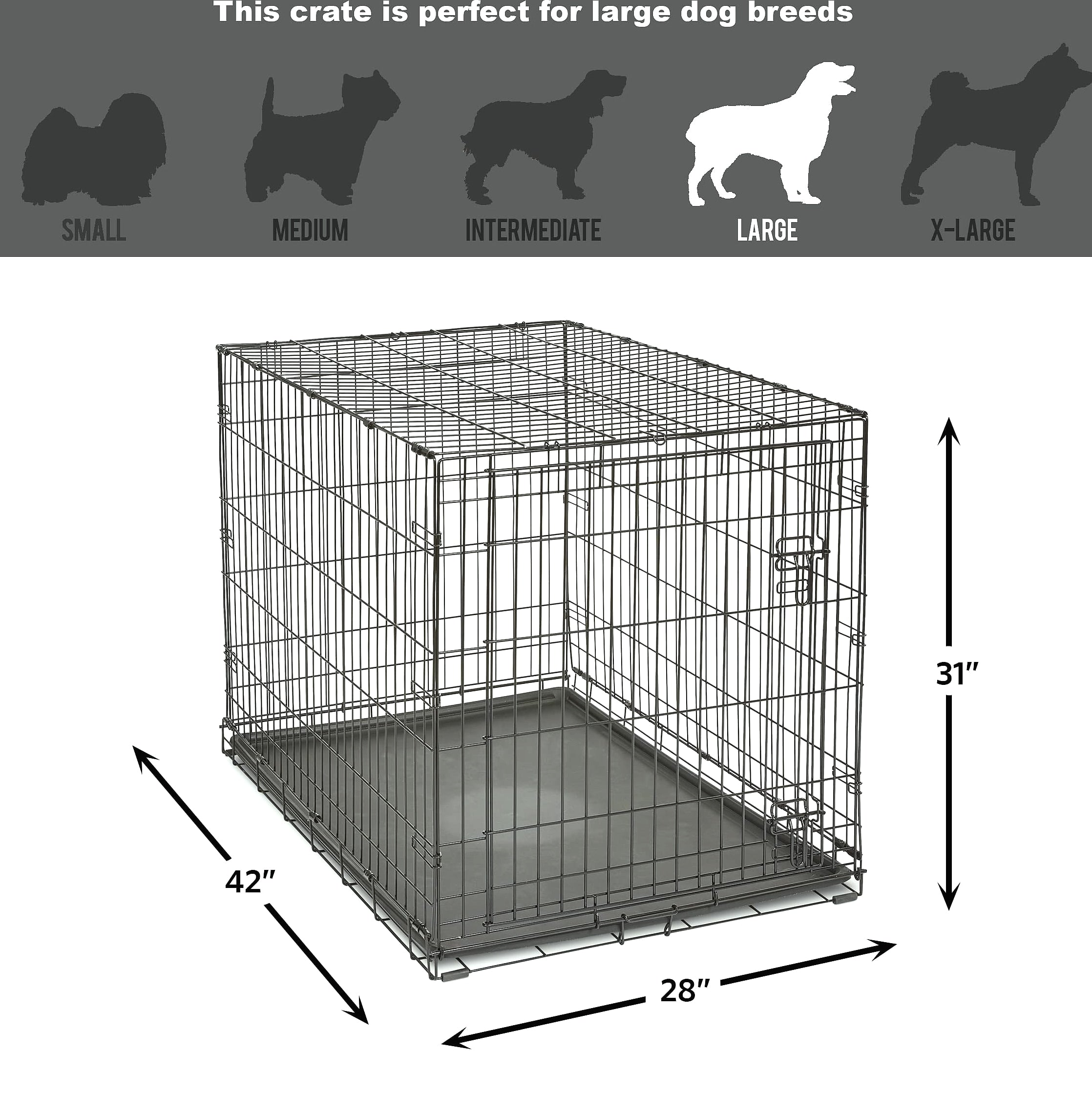 New World 42-Inch Dog Crate for Large Breeds, 71-90 lbs