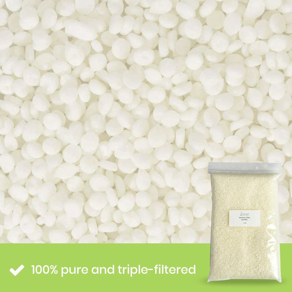 White Beeswax Pastilles Beads 100% Pure Natural Made in USA Bulk 2 oz