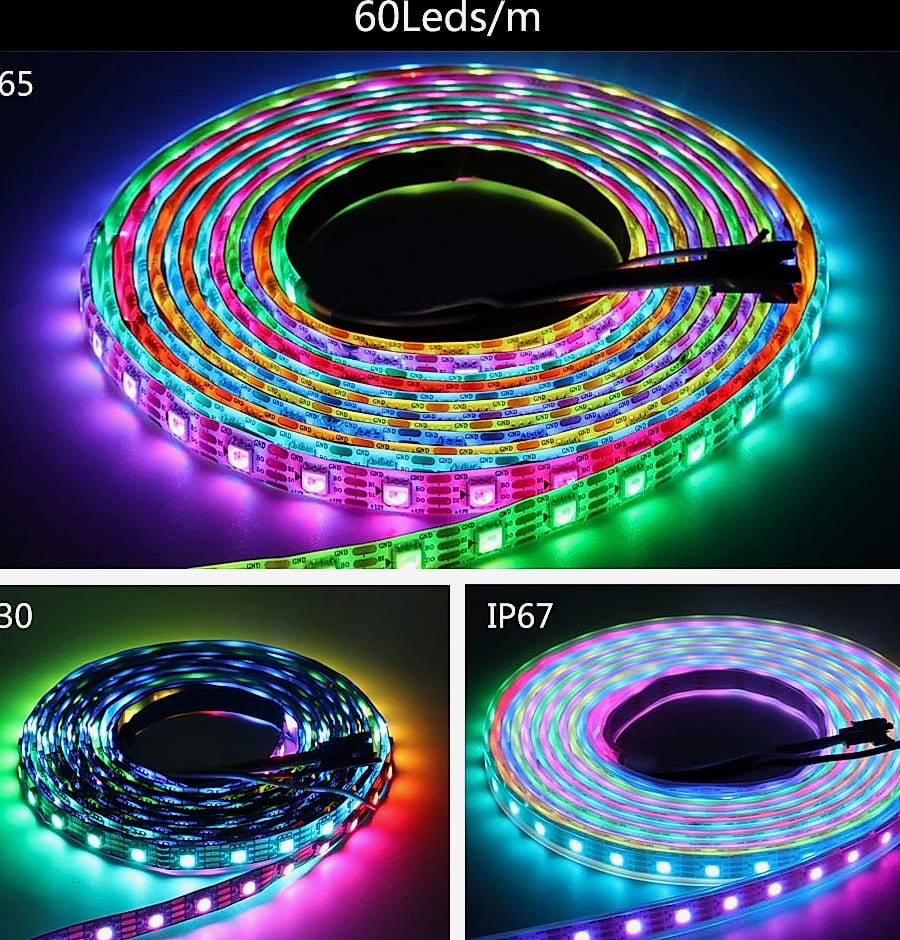 Xnbada WS2812B RGB LED Strip Lights Individually Addressable