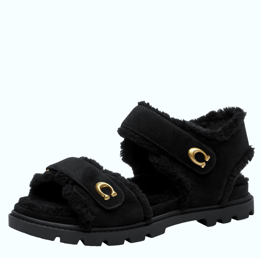 Coach Women's Brynn Shearling Sandal in Suede