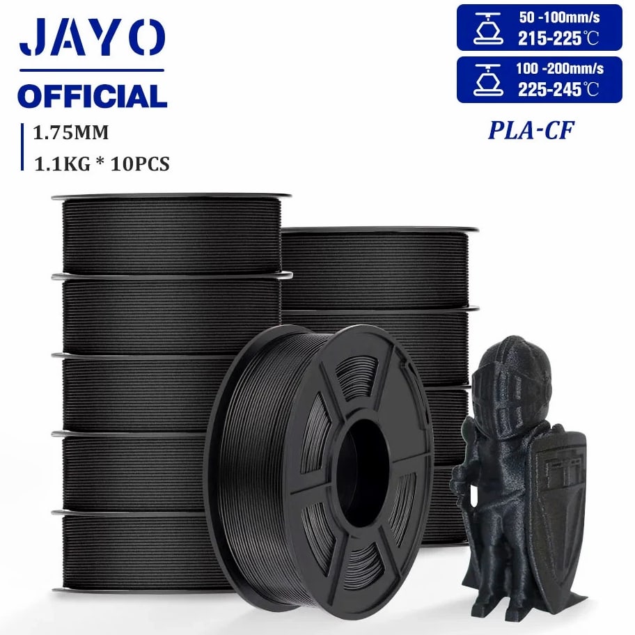 3D Printer Filament 1.75mm PETG-CF/PLA Carbon Fiber Filaments High Toughness USA