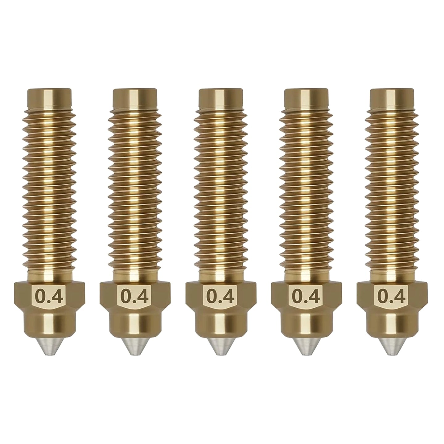 5-Pack 0.4mm Hardened Steel Nozzle Kit for Elegoo Centauri 3D Printer