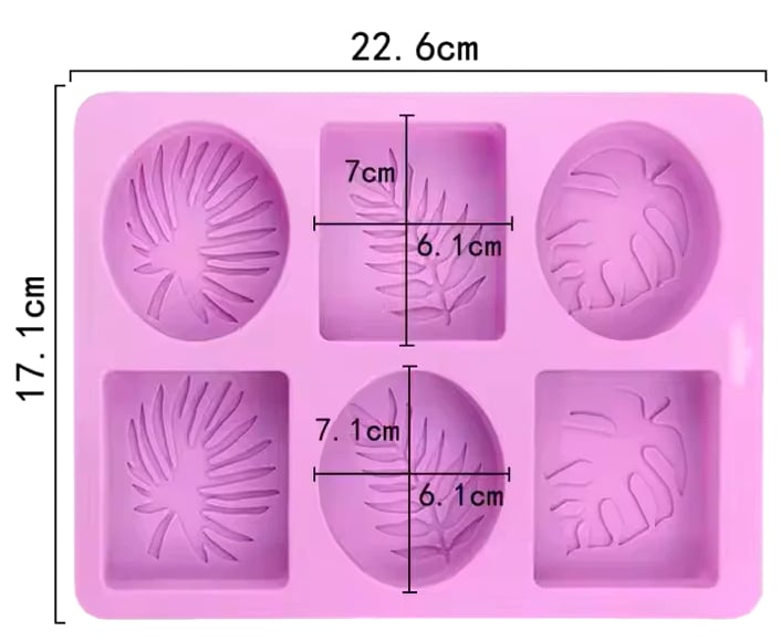 6 Cavity Silicone 3D Leaf Pattern Soap Mold Soap Making Supplies