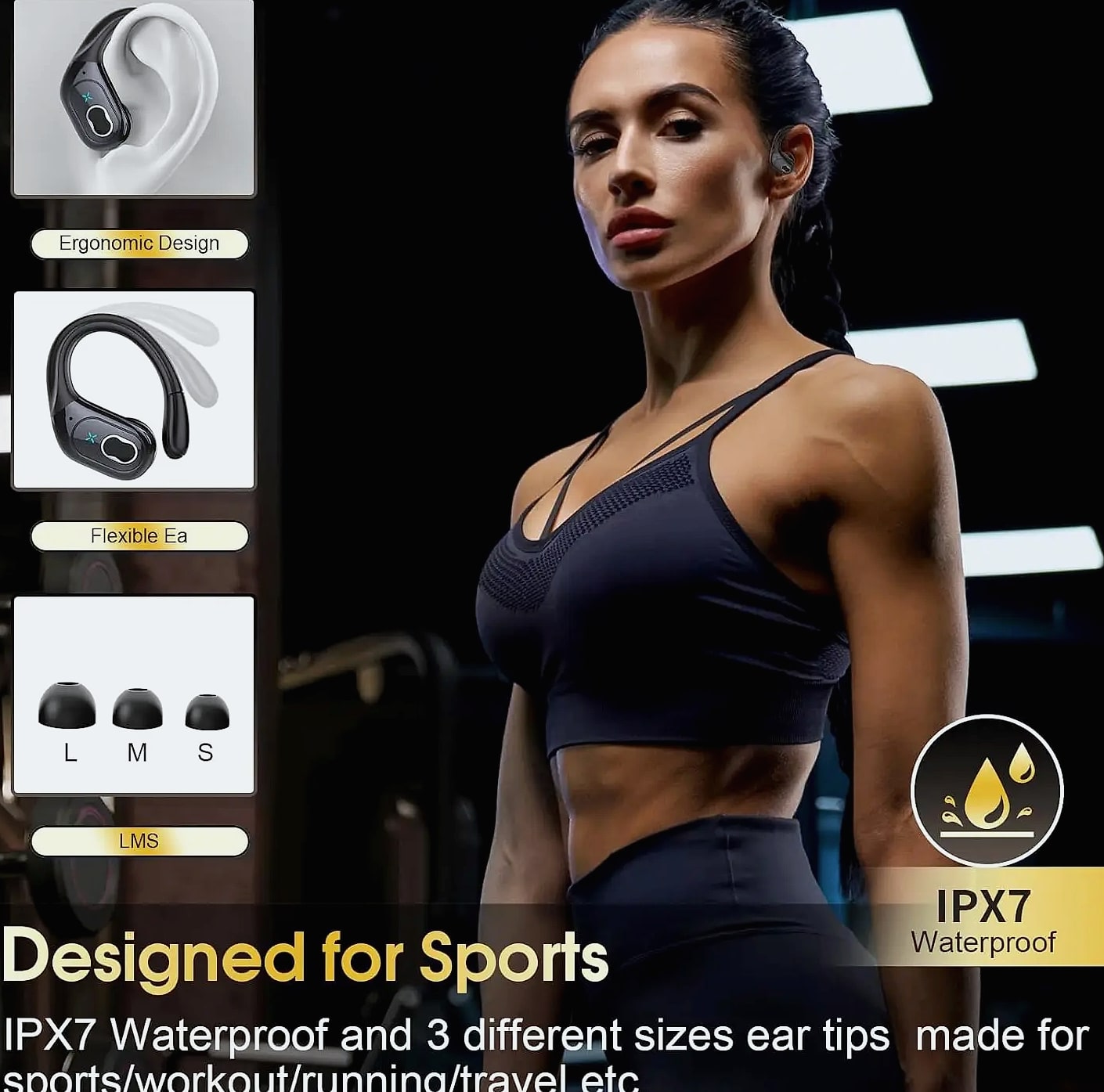 GDLYL HD65 TWS Sports Earbuds Bluetooth 5.4 Wireless