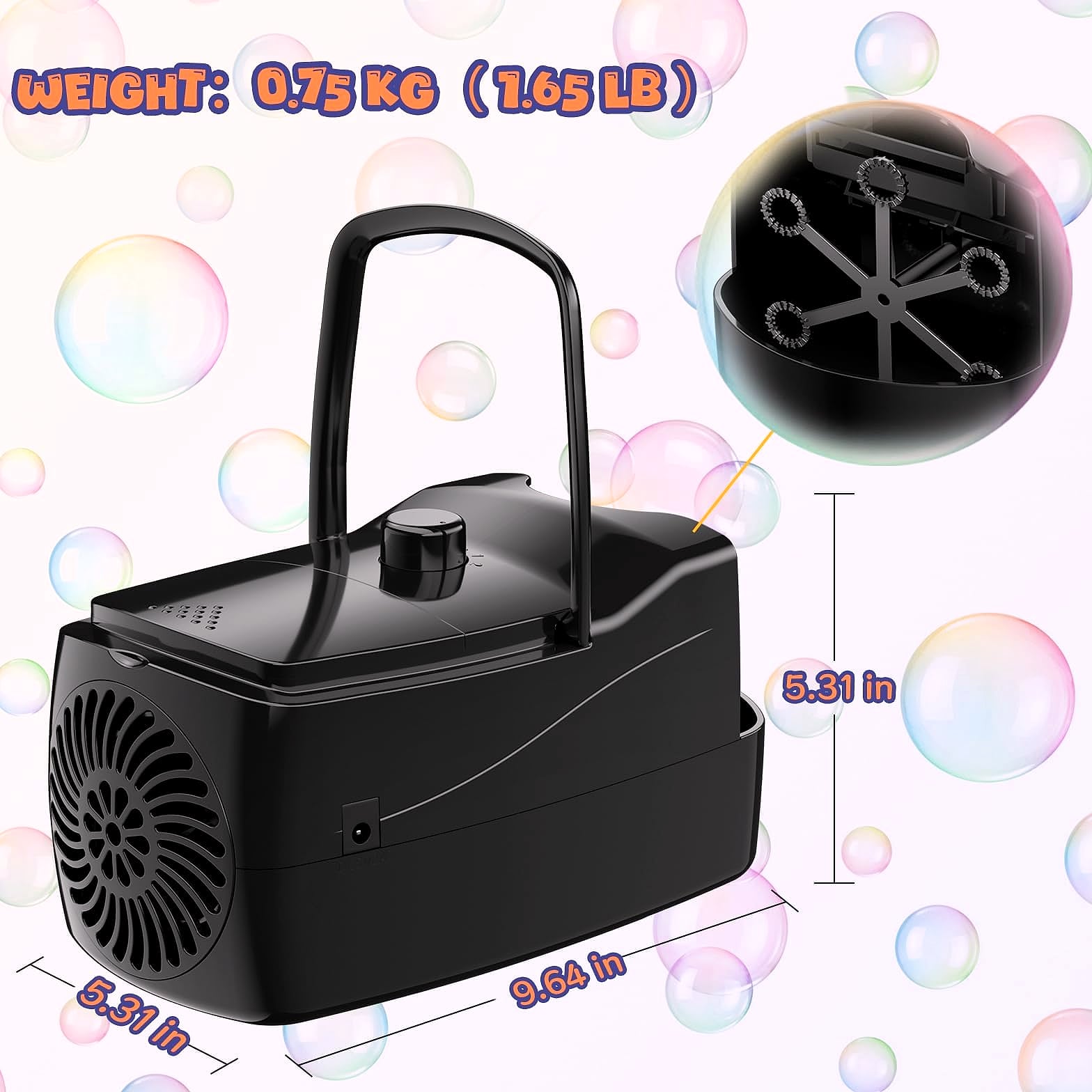 Sizonjoy Automatic Bubble Machine with 6 Wands, 18000+ Bubbles/Min