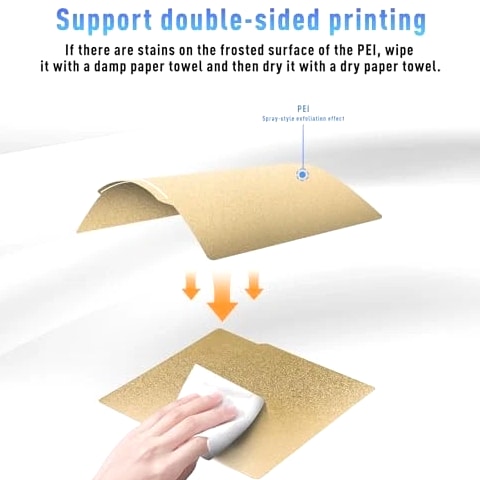 A1 Build Plate, Double-Sided Gold PEI Sheet x1 Bed Plate, 3D Printer