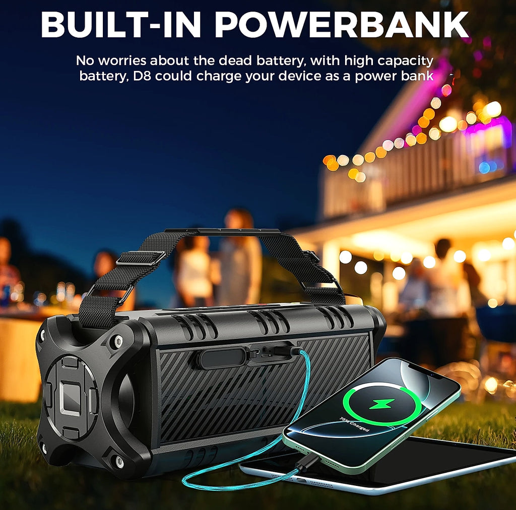 W-King D8 Bluetooth Speaker 50W IPX6 Waterproof Portable