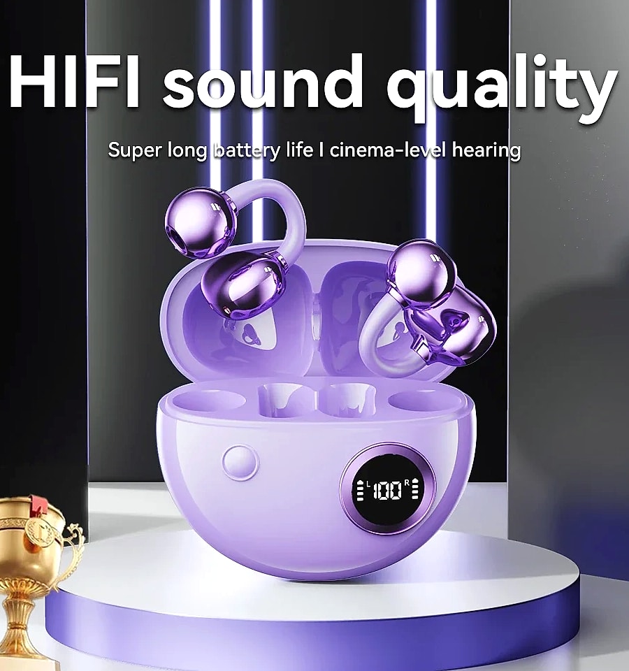 Wireless Ear Clip Bluetooth Headset with 13mm Driver
