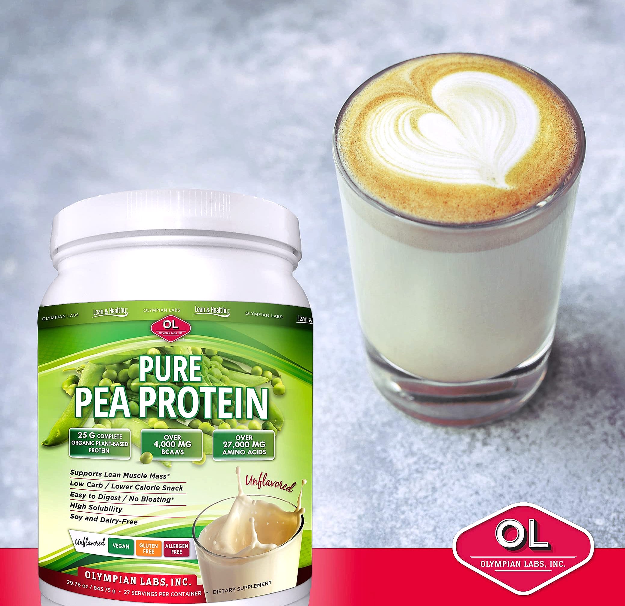 Olympian Labs Plant Based Pea Protein Powder Vanilla 25g