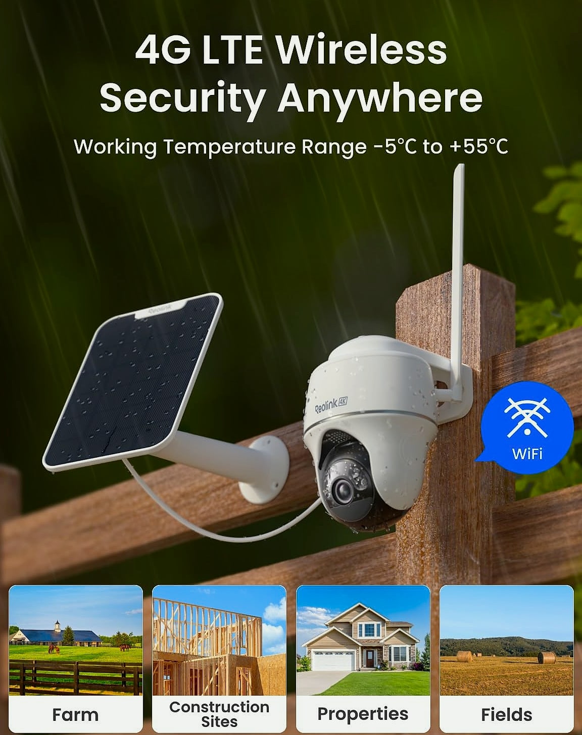 Reolink Go PT Ultra 4K 4G LTE Solar Security Camera with 128GB Card