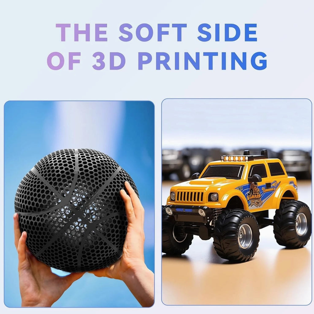 Flexible 3D Printer Filament 1.75mm, 95A Shore High Hardness & Resilience