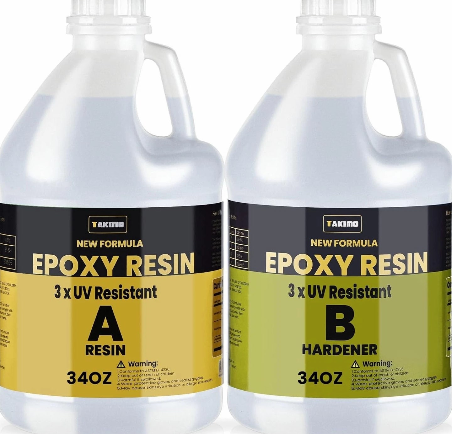 68OZ 3×UV Resistant Resin Kit,No Bubble & Crystal Clear Epoxy Resin for Coating,