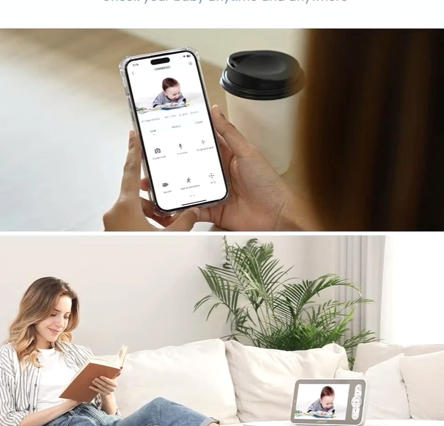 ieGeek Baby Monitor with 2K HD Resolution, Pan-Tilt-Zoom Video Baby Monitor Cam
