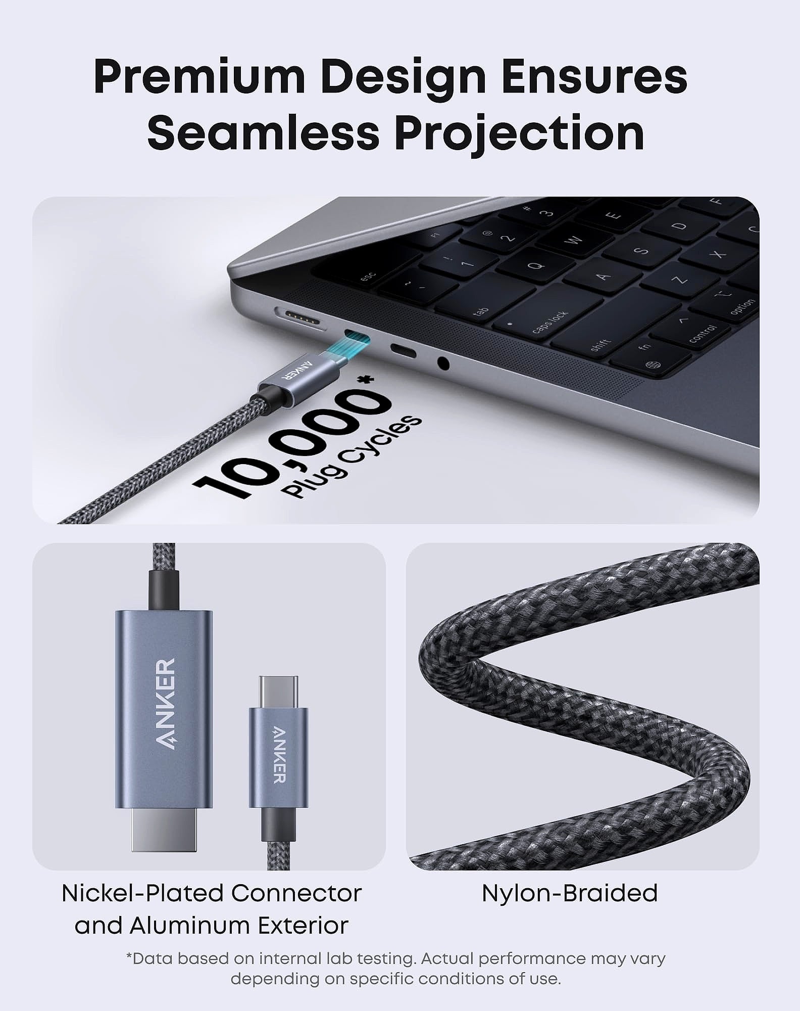 Anker USB-C to HDMI Cable 4K@60Hz 6FT Braided