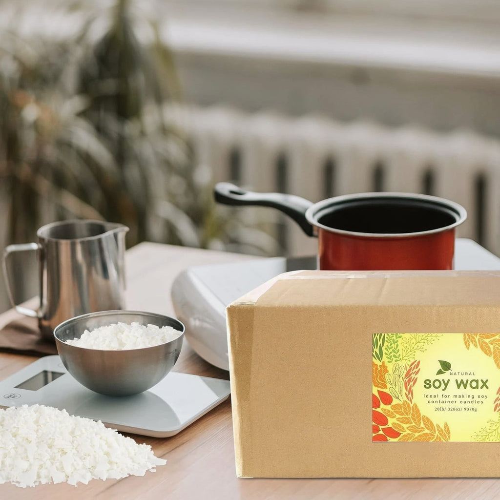 Bulk 20 lb Natural Soy Wax for Candle Making - Easy Melt Unscented Flakes