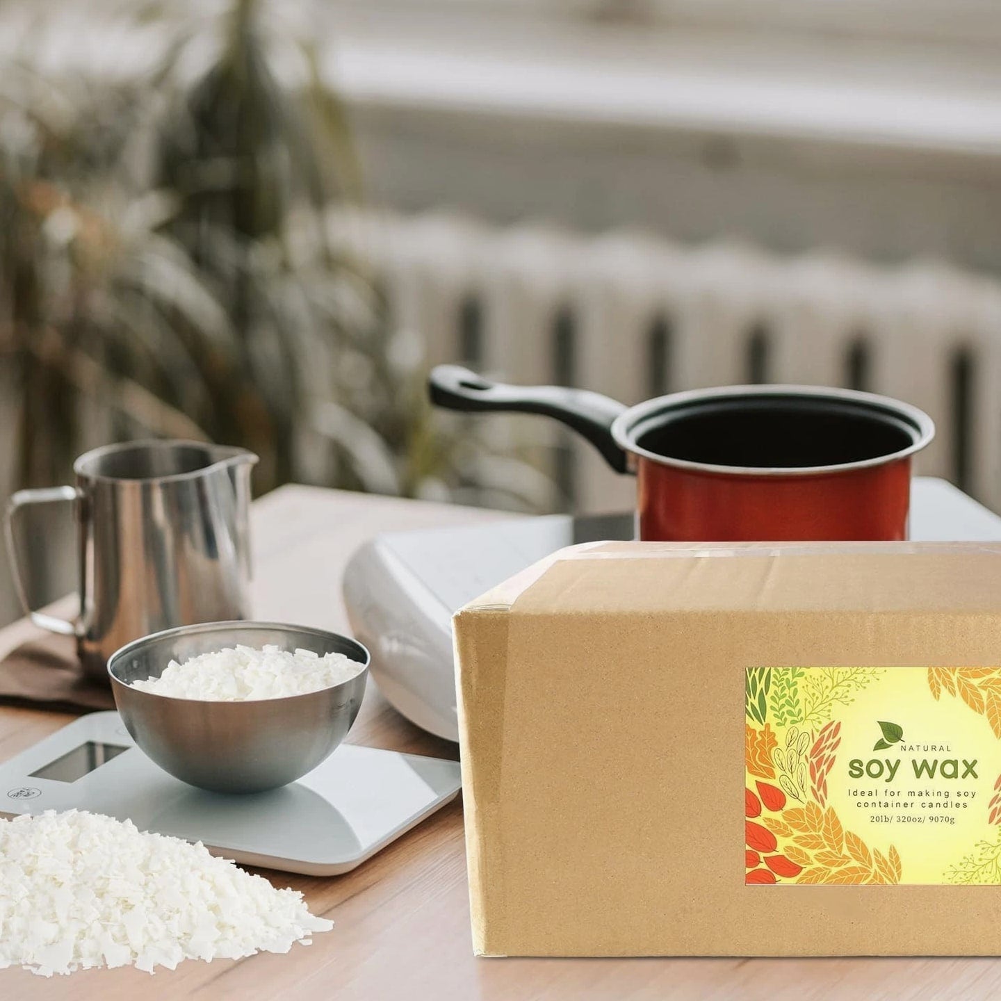 Bulk 20 lb Natural Soy Wax for Candle Making - Easy Melt Unscented Flakes