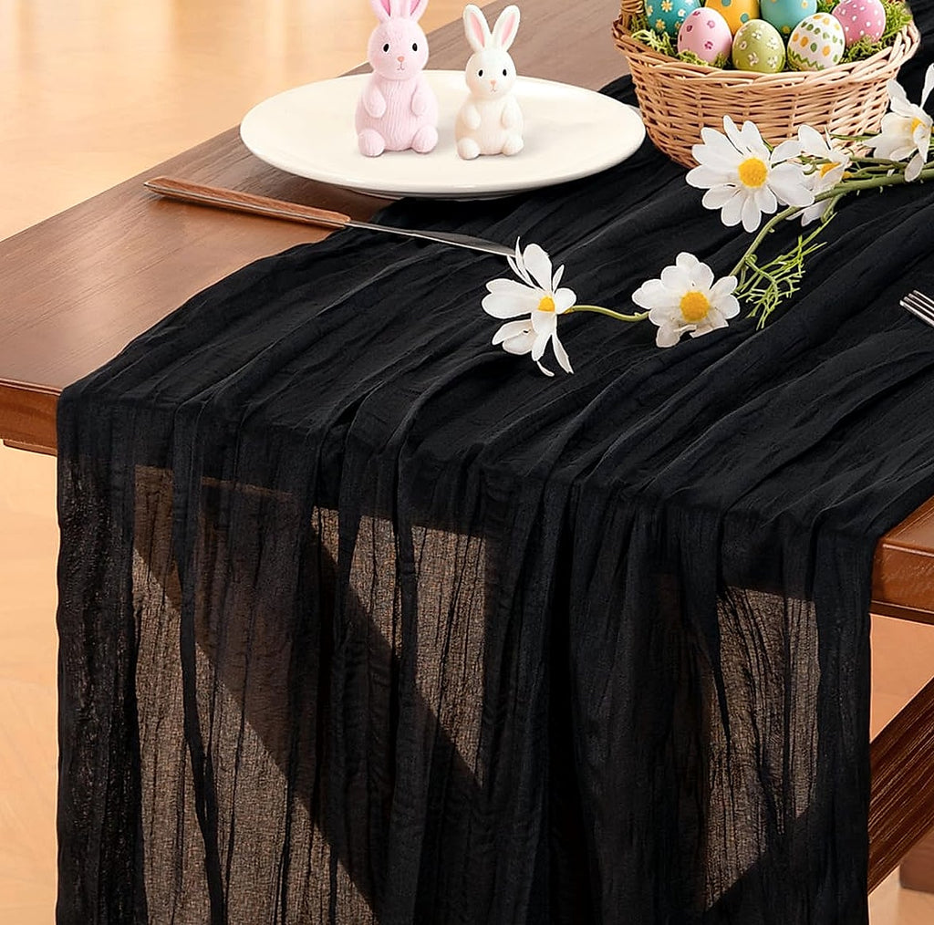 Socomi Pink Cheesecloth Table Runner 120 inch Farmhouse