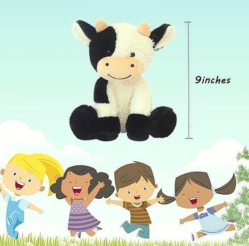 BSVOME 9 Inch Cow Plush Stuffed Animal Soft Toy