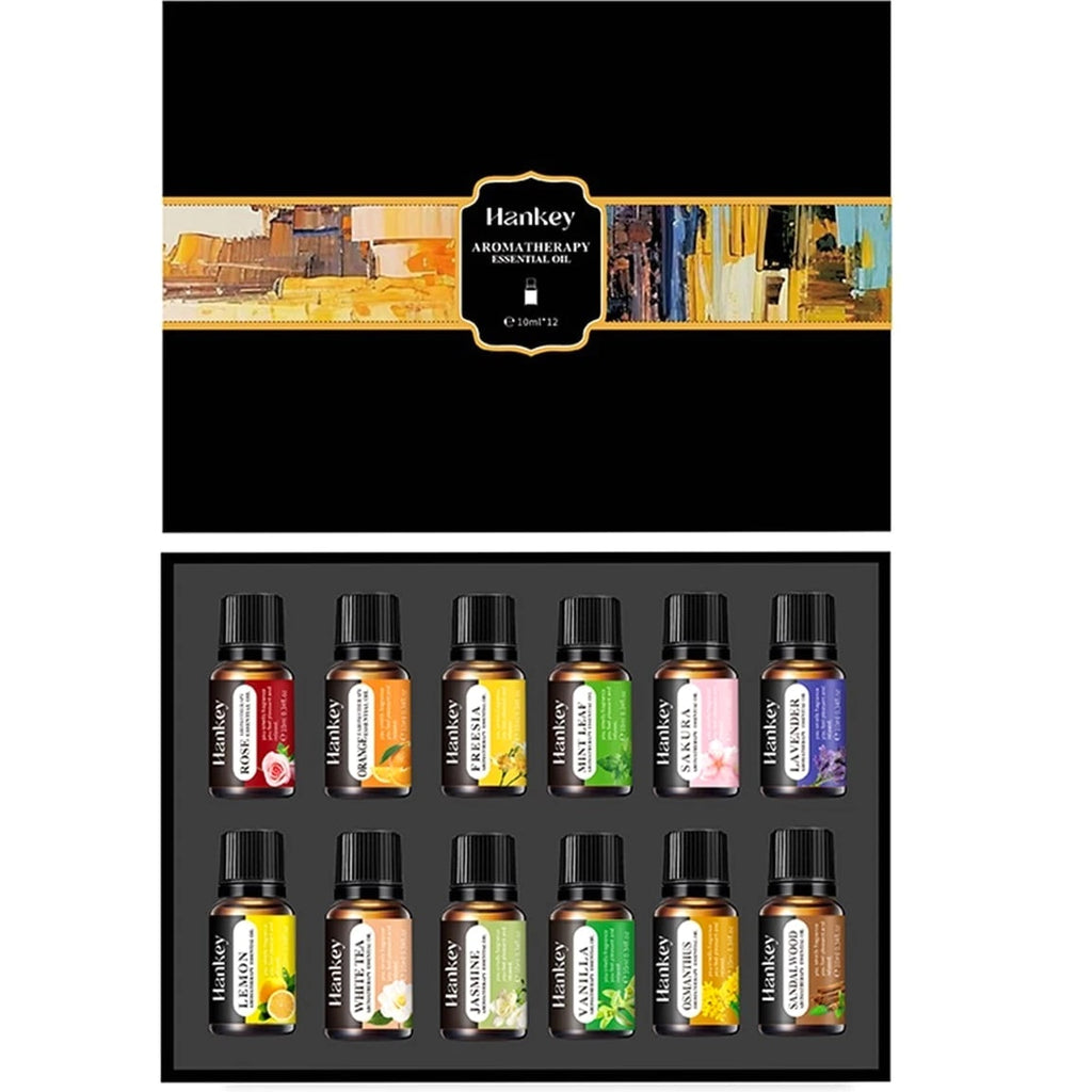 Pure Essential Oil Set: 12x10ml Oils for Diffusers, Candle, Soap Making