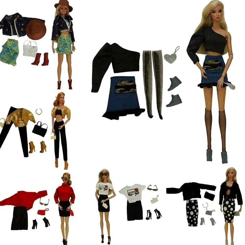 1/6 Doll Clothes Outfits Set Shirt Coat Jacket Skirt Dress Pant Accessory 11.5in
