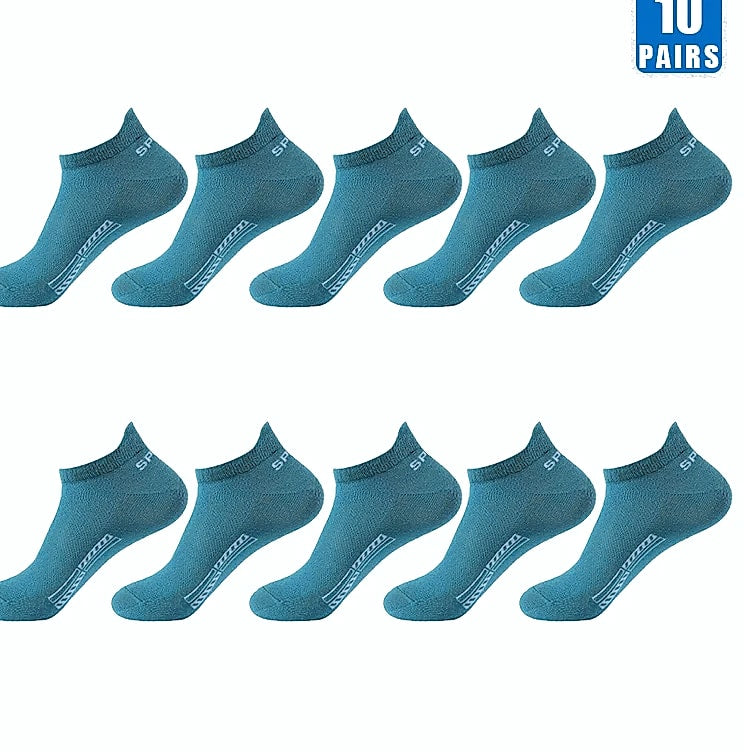 Men's Breathable Mesh Cotton Socks 10 Pairs Short Tube