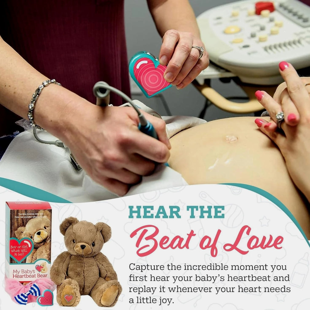 Baby Heartbeat Bear Plush Angel, 20 Sec Voice Recorder Pregnancy Keepsake