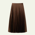 HXAO Women's Pleated Midi Skirt Brown Summer