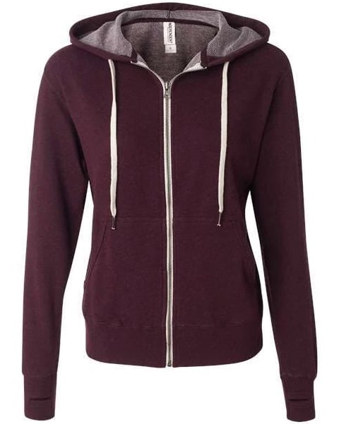 Independent Trading Co PRM90HTZ Heathered French Terry Full-Zip Hoodie Unisex