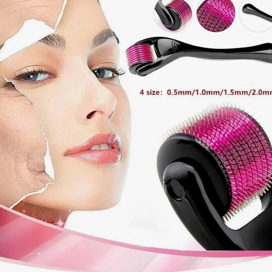 Derma Roller for Hair Loss, Beard Growth 540 0.5-2.0mm Microneedle Dermaroller