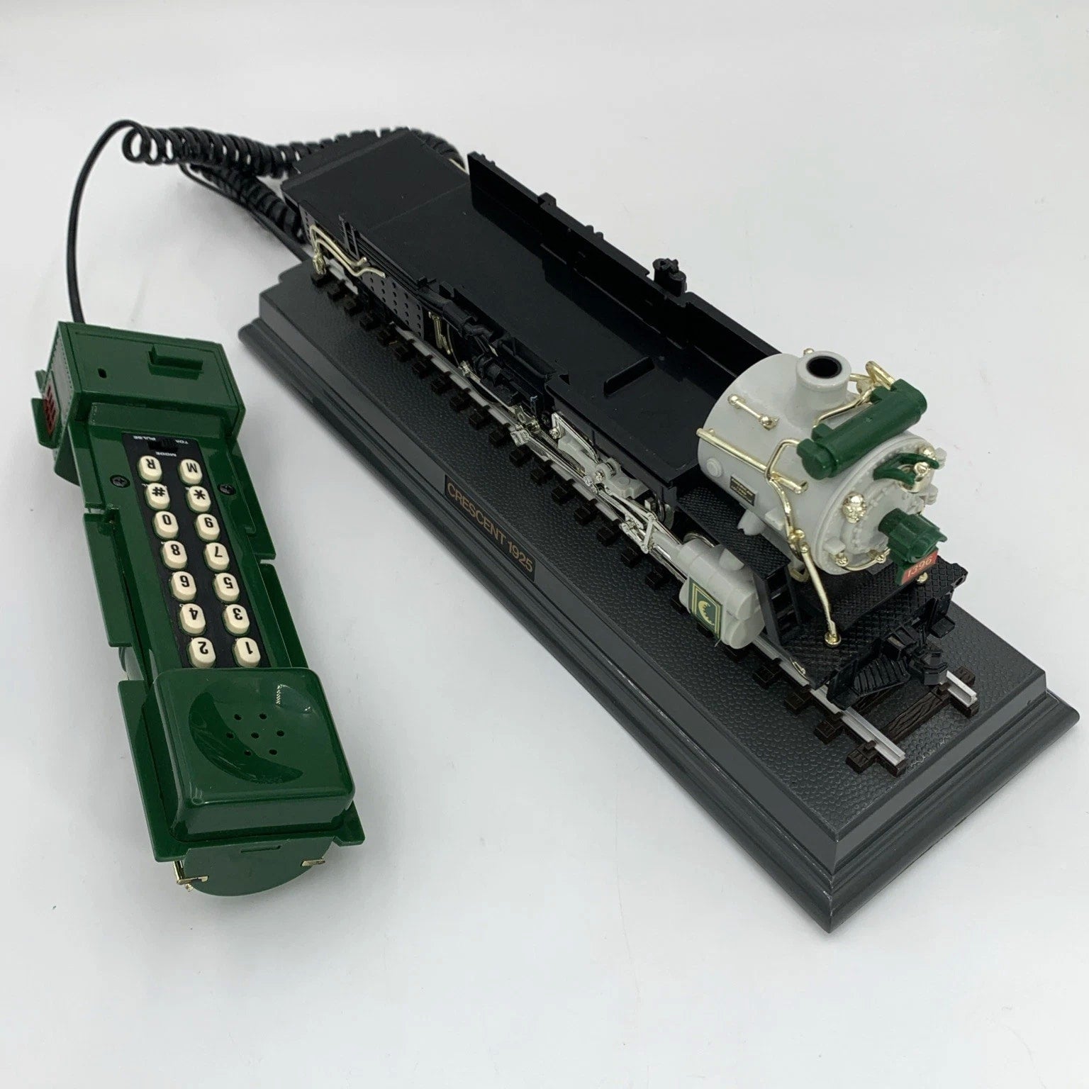 Vintage Telemania Crescent 1925 Train Desk Telephone Steam Locomotive - UNTESTED