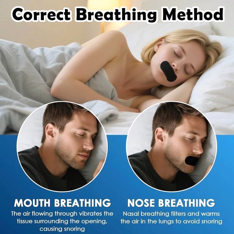 60Pcs Strip Mouth Tape Advanced Gentle for Improved Nose Breathing-effect