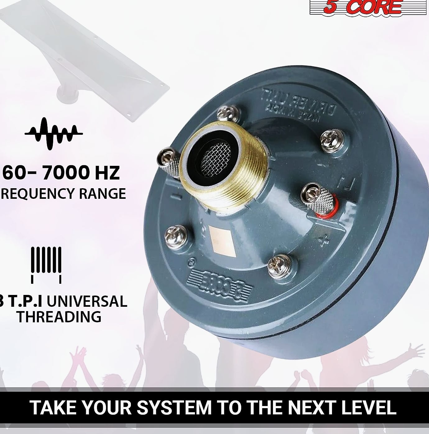 5 Core 2 Inch Compression Driver Horn Tweeter 600W