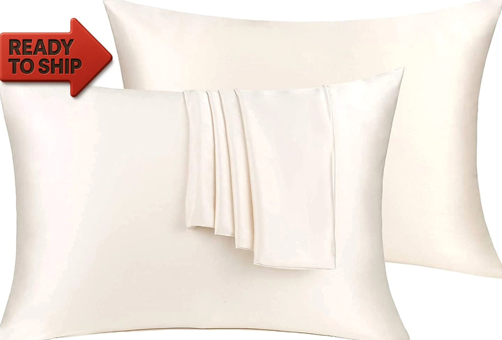 Natural Silk Pillowcase Set of 2 for Hair &Skin - Both Sides 19 Momme 600 Threa