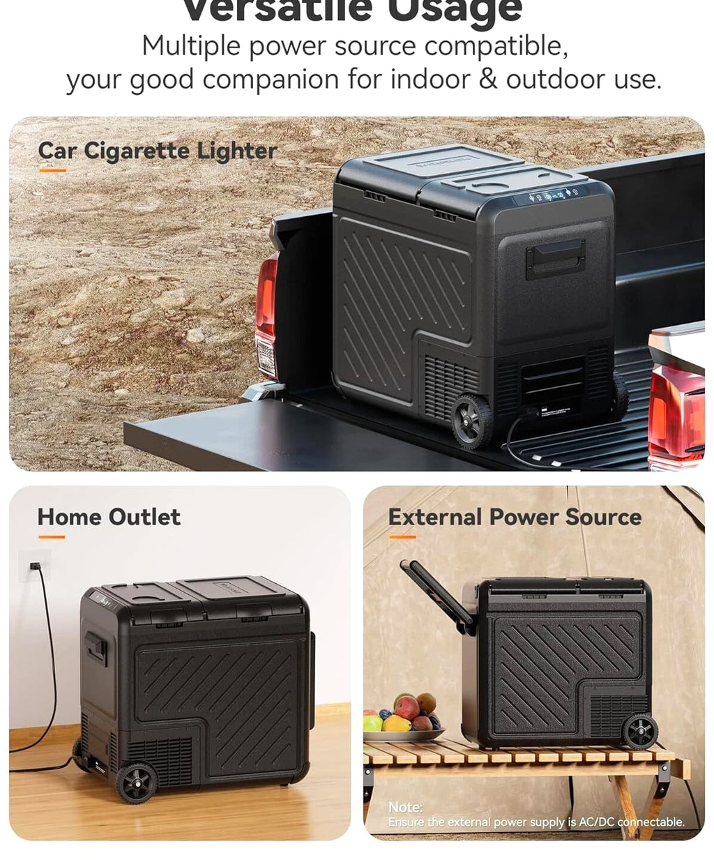 WOLFBOX 39/48/58qt Portable Freezer Fridge Cooler Car Camping Truck Refrigerator