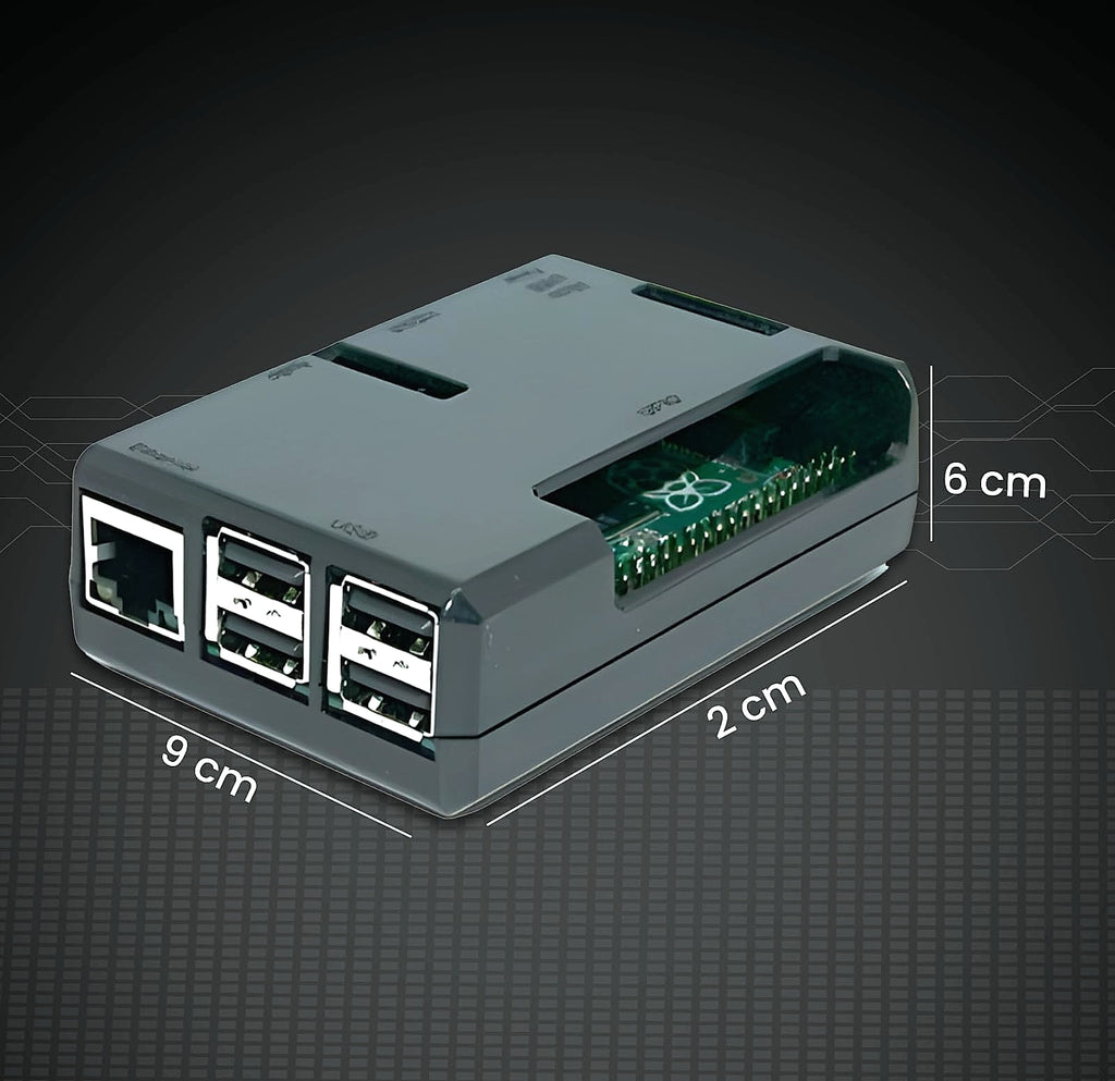 sb components Jet Black Case for Raspberry Pi 3 Model B and Raspberry Pi 2 Model B (Black) with Access to All Ports