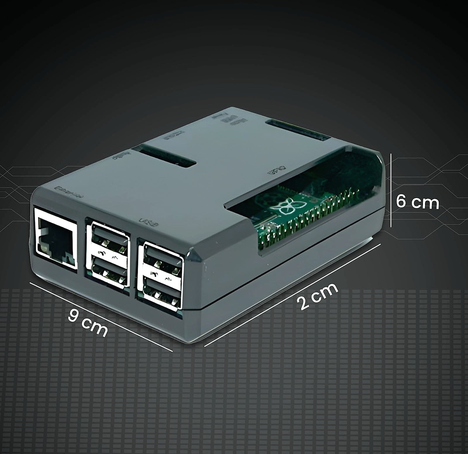 sb components Jet Black Case for Raspberry Pi 3 Model B and Raspberry Pi 2 Model B (Black) with Access to All Ports