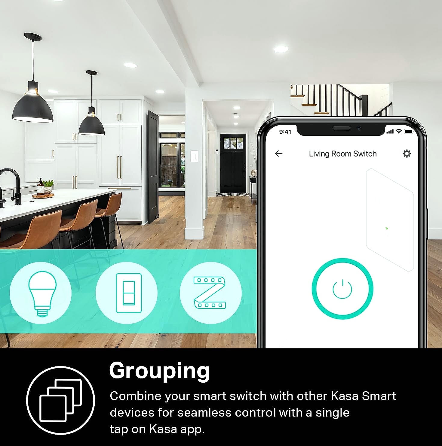 Kasa Smart HS210 3-Way Wi-Fi Light Switch Kit, 2-Pack