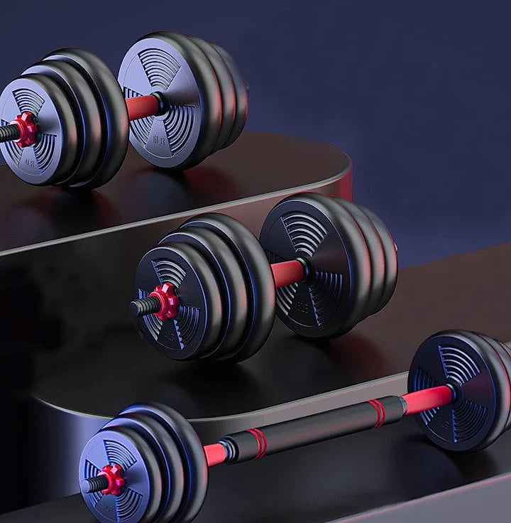 Adjustable Dumbbell to Barbell Set 5-44lbs Home Gym