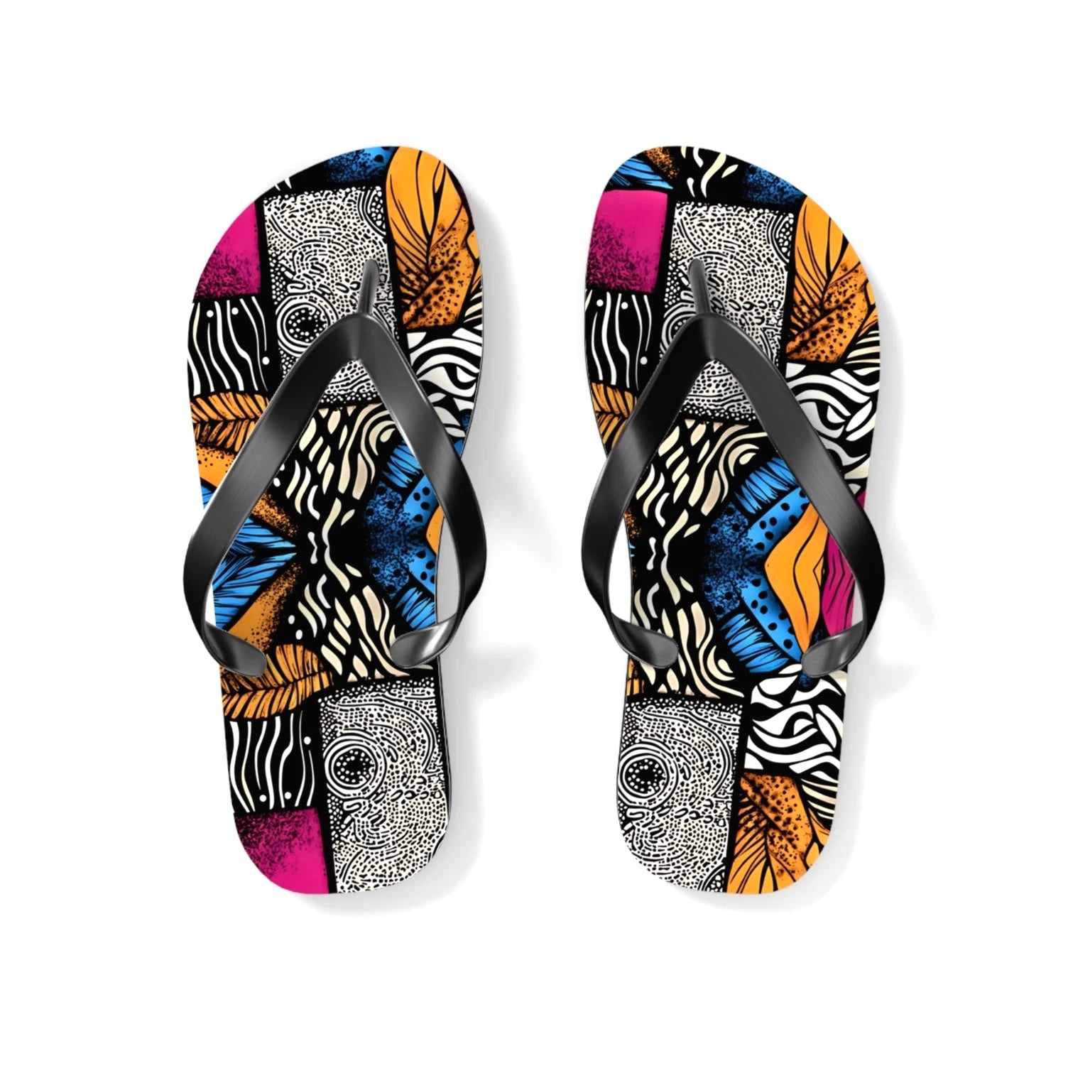 Floral and Feather Flip Flops | Beach Sandals for Summer Vibes Vacation Footwear