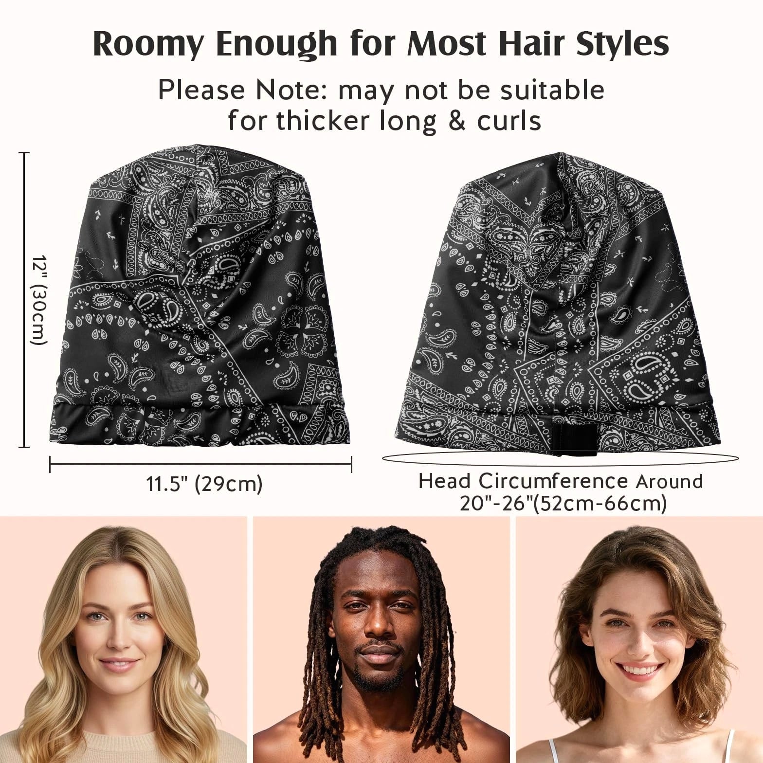 Mulberry Silk Hair Bonnet for Sleeping Women Men, Real Silk Lining, Not Satin...