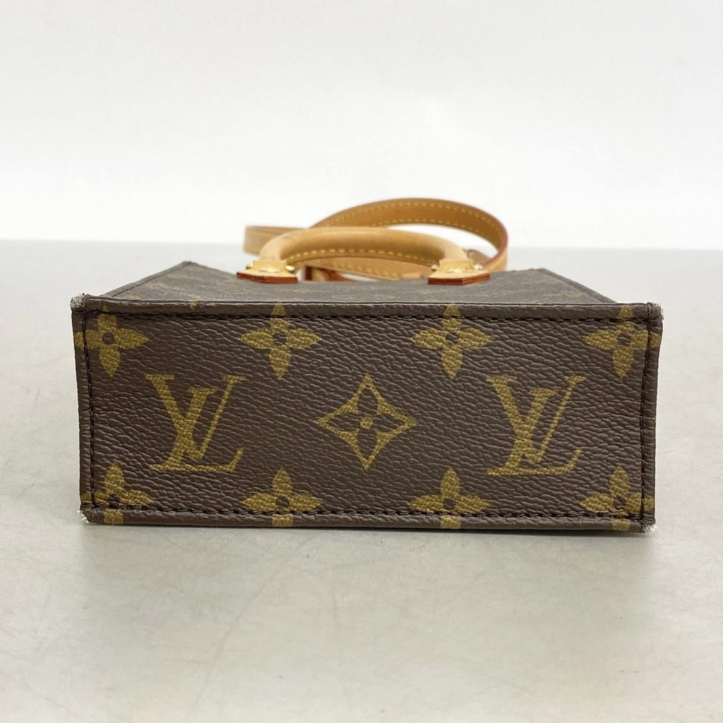 Louis Vuitton Monogram Petite Sac Plat Handbag M81295 Brown 2-way ... GZl1h9rf