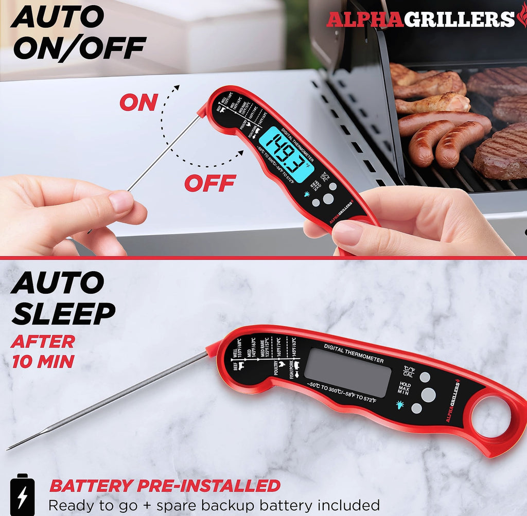 Alpha Grillers Digital Meat Thermometer with Instant Read