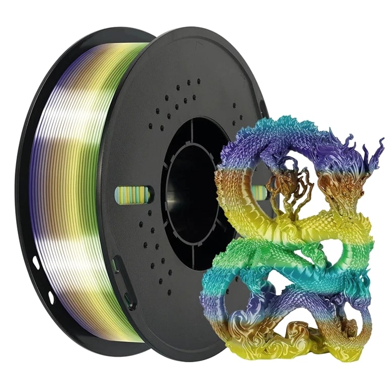 Rainbow Silk PLA Filament 1.75mm 1KG Gradient 3D Printer Materials Color Change