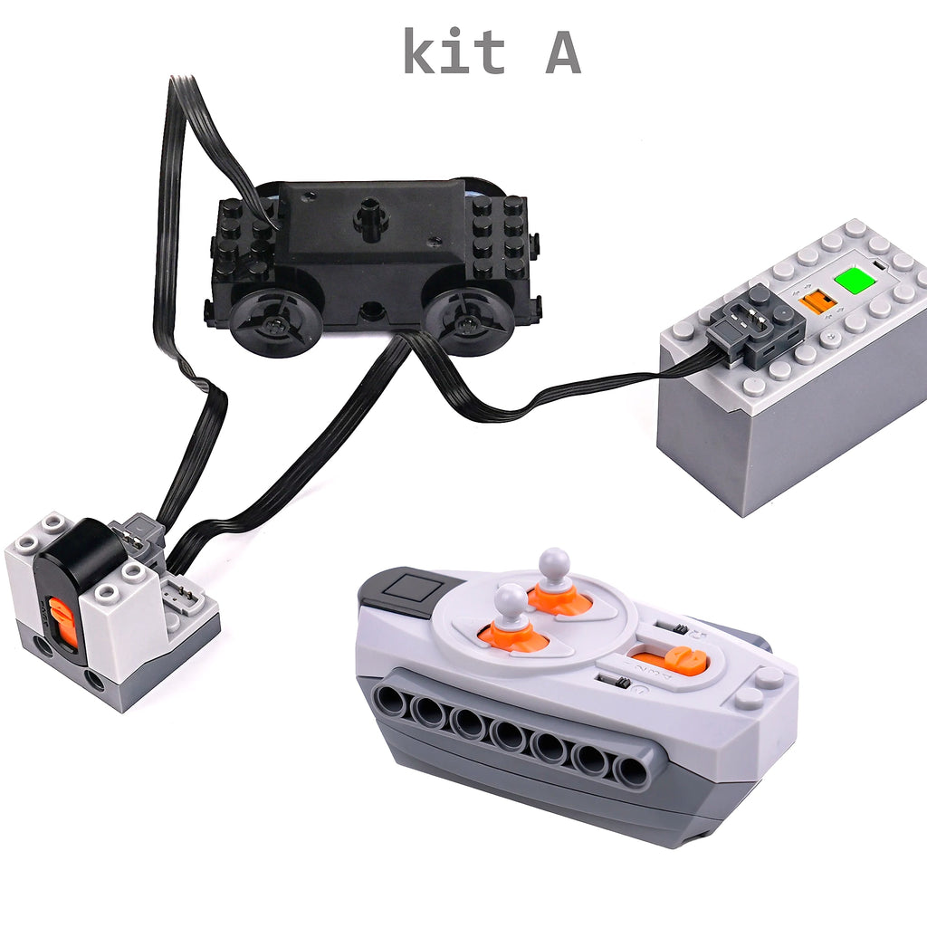 Train Track Motor Set Power Functions Parts Battery Case Infrared Remote Controller Receiver MOC Building Blocks for Legoeds