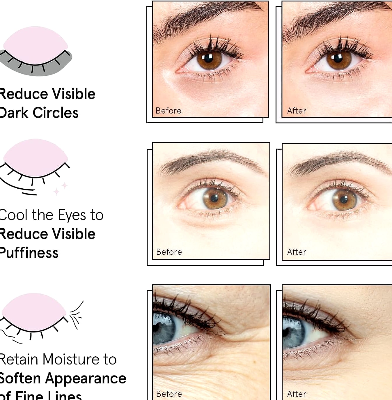 Grace & Stella Gold Under Eye Mask for Dark Circles, 24 Pairs