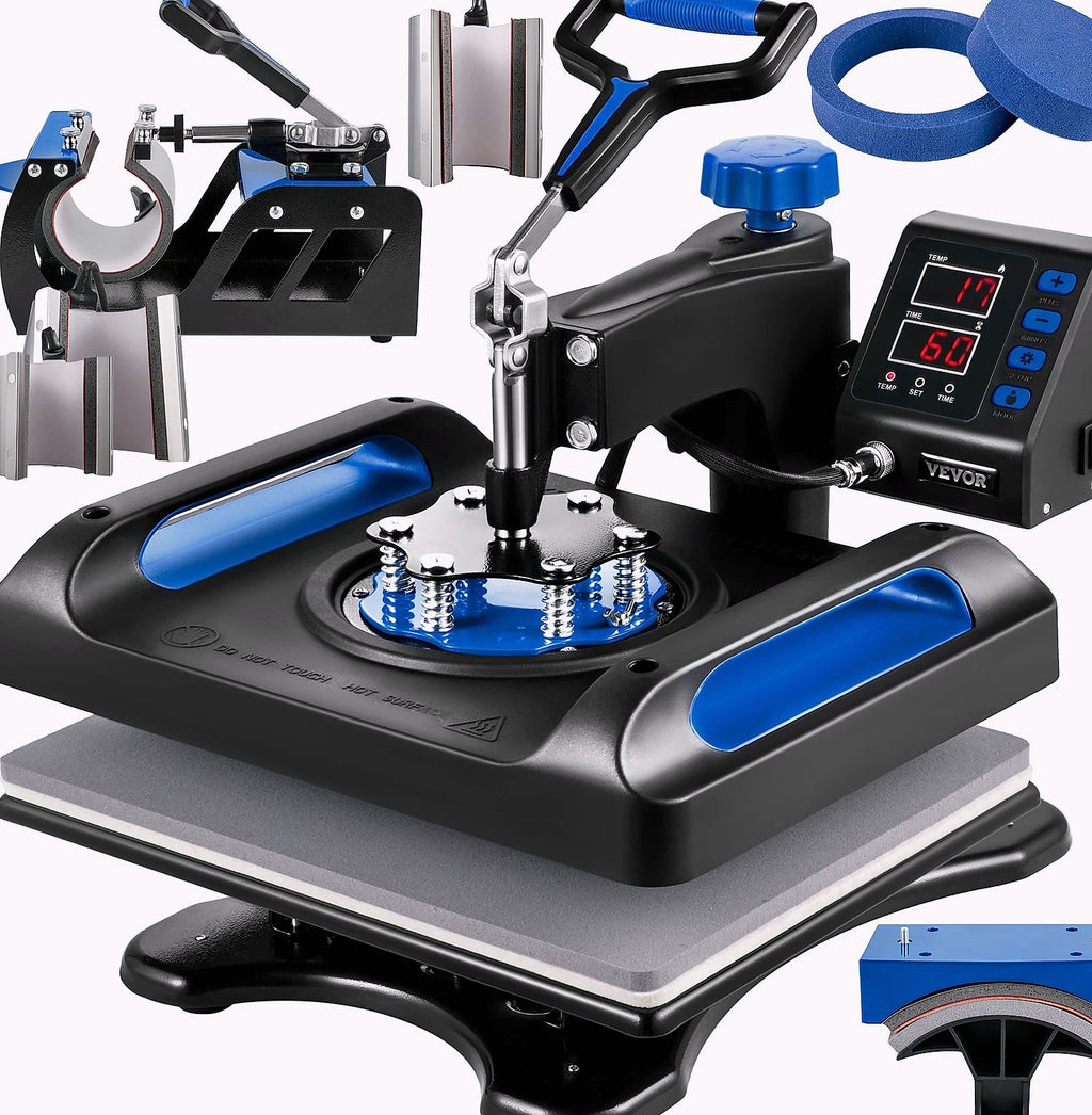 SucceBuy 30x38cm 8-in-1 Heat Press Machine with 360 Rotation