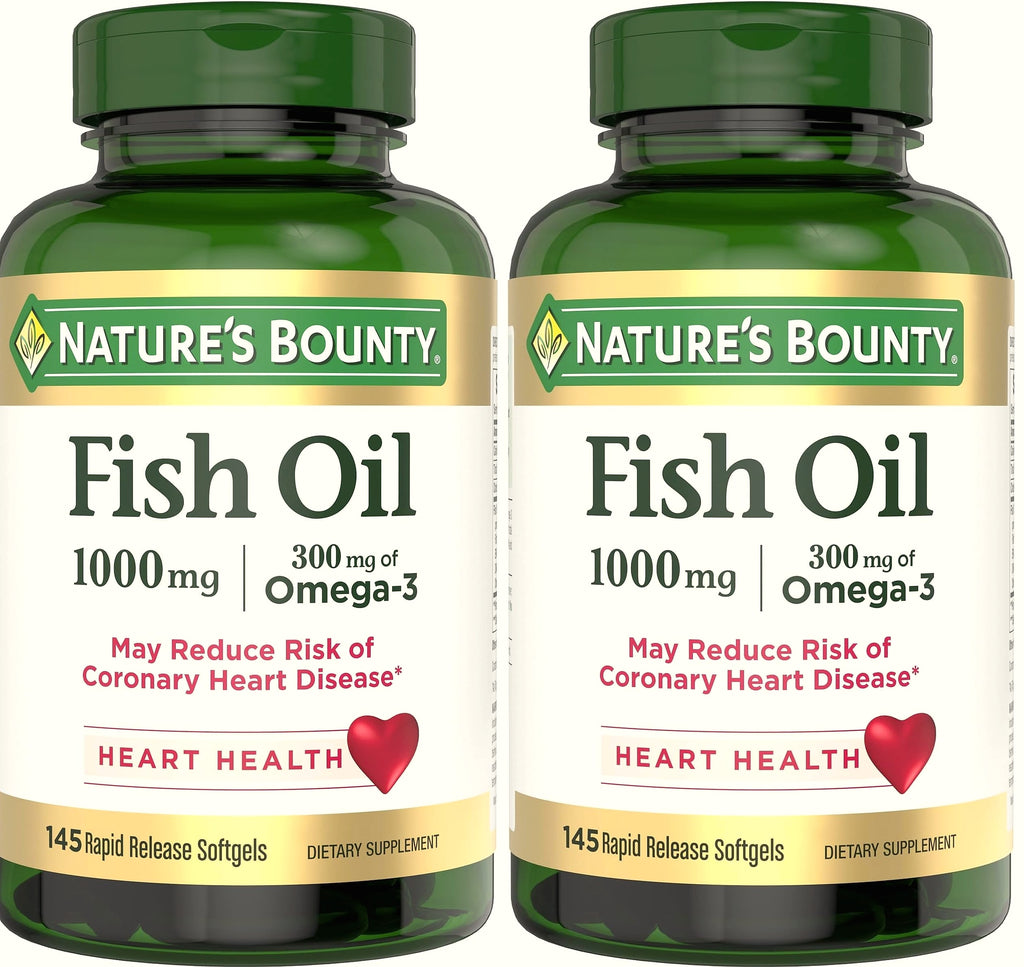 Nature's Bounty Fish Oil 1000mg Omega-3 Softgels, 145 Count