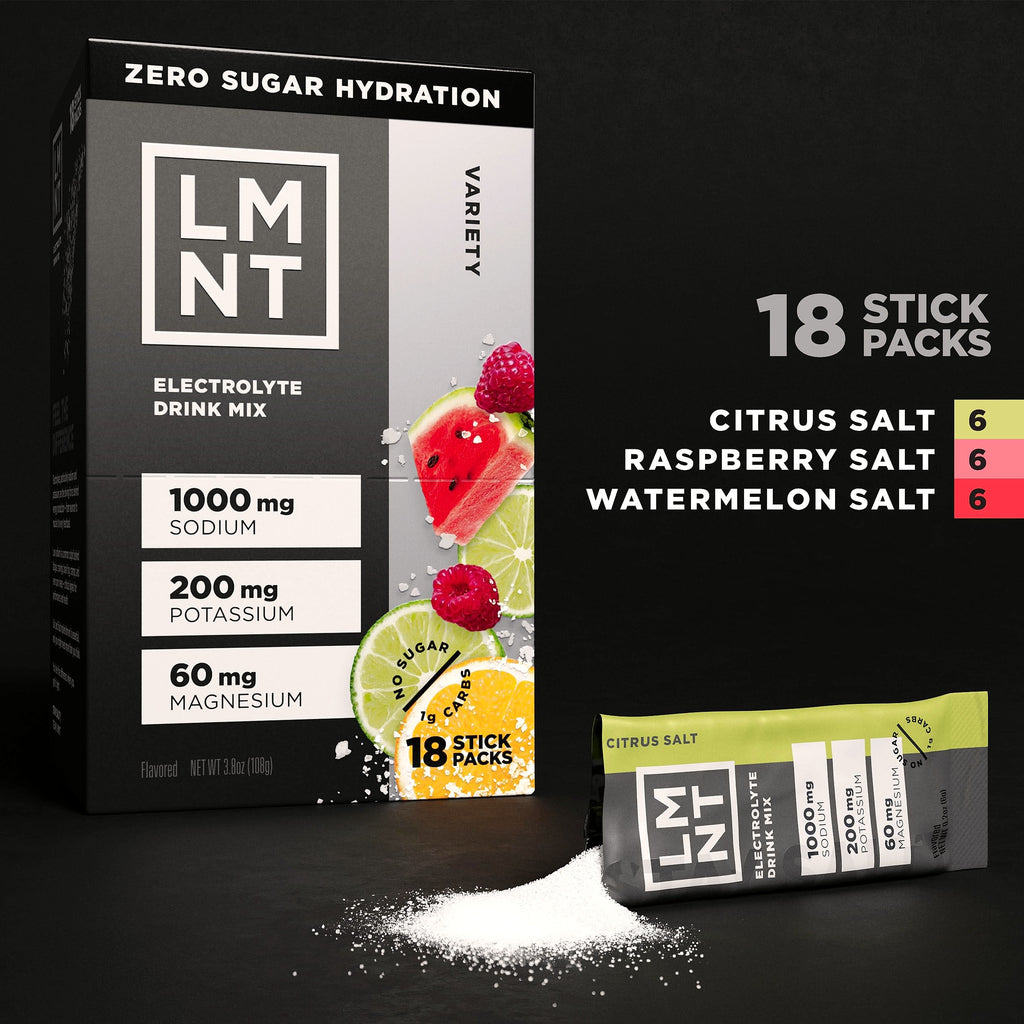 LMNT Zero Sugar Electrolyte Drink Mix Variety Pack 18 Count