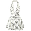 Yenkye French Style Polka Dot Halter Mini Dress
